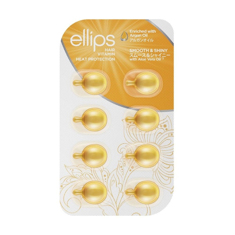 Витамины для волос Ellips Hair Vitamin Smooth & Shiny With Aloe Vera Oil Роскошное сияние, с маслом алоэ вера, 8*1 мл фото