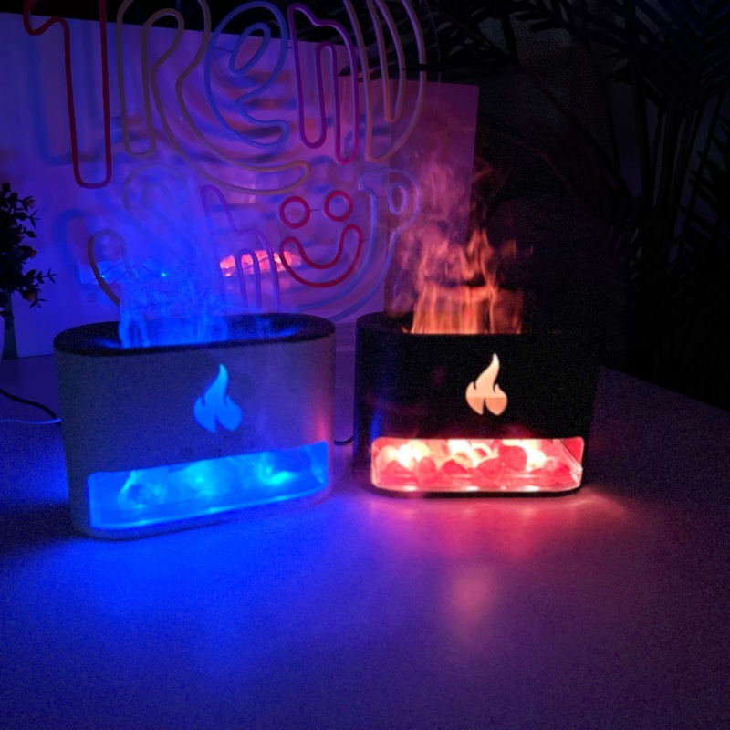 Соляная лампа 3в1 с Flame с ультразвуковым увлажнителем воздуха и ночником RGB белая фото