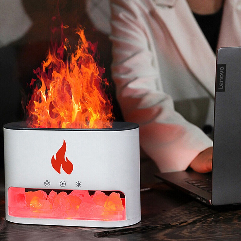 Соляная лампа 3в1 с Flame с ультразвуковым увлажнителем воздуха и ночником RGB черная фото