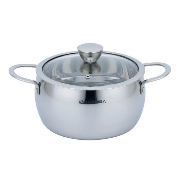 Зображення Каструля з кришкою 4.7л. BRAVIRA Ferrano Tri-Ply 22х12см. нержавіюча сталь