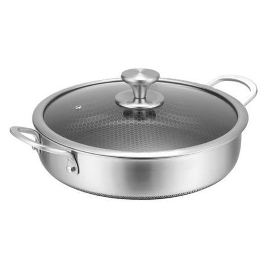 Зображення Сотейник Wok 3,6 л 26 см EDENBERG EB-13077 з нержавіючої сталі (соти)