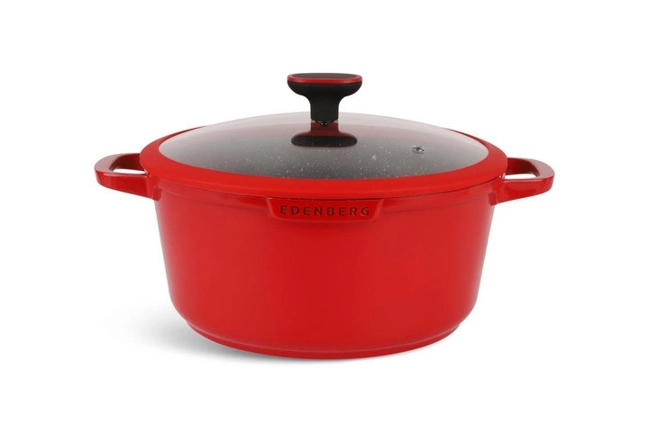 Набор посуды Edenberg EB-5647 с антипригарным мраморным покрытием 12 предметов красный