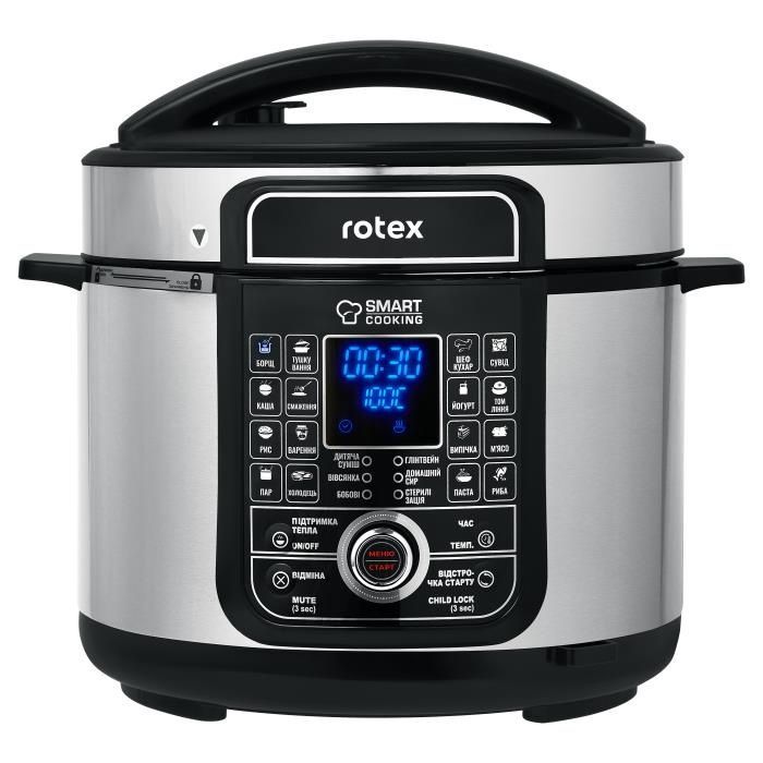 Мультиварка - скороварка ROTEX REPC78-B, Сріблястий/Чорний