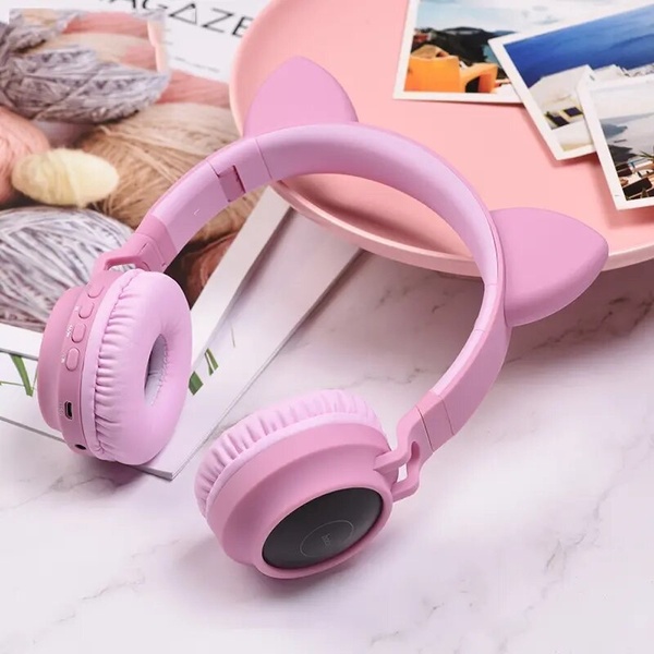 Бездротові навушники HOCO W27 рожеві вушка