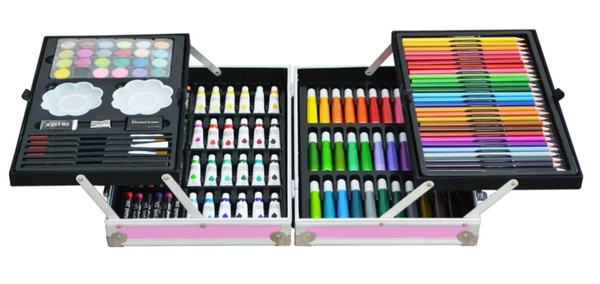 Набор-чемодан для детского творчества на 145 предметов в алюминиевом кейсе "Единорог"