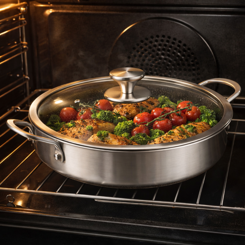 Зображення Сотейник Wok 4 л 28 см EDENBERG EB-13078 з нержавіючої сталі (соти)