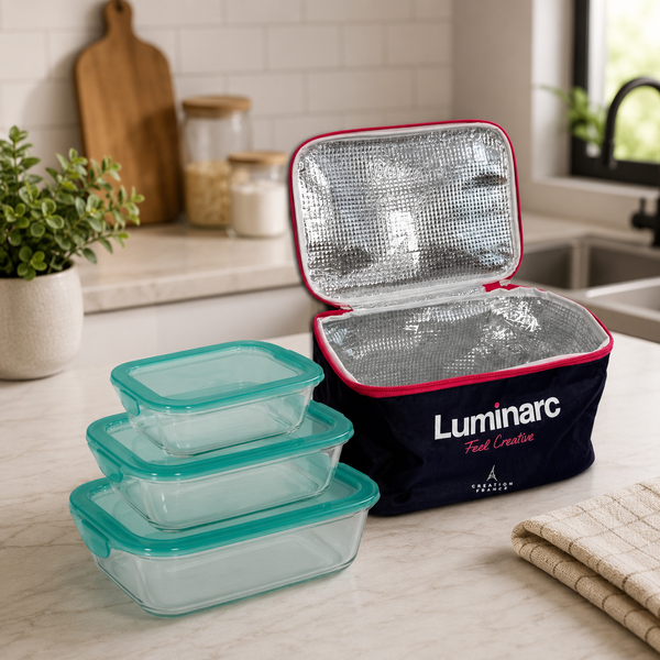 Набір ємностей для їжі Luminarc Keep&rsquo;n&rsquo;Box P6634 + термосумка, 3 шт, бірюзовий